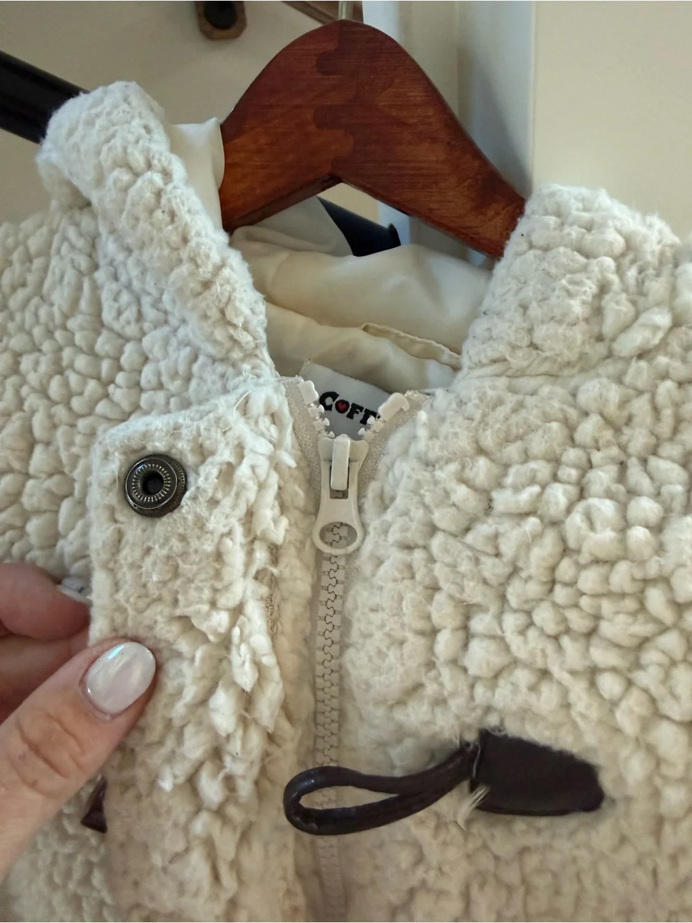 Kids CoffeeShop Cream Sherpa Teddy Coat